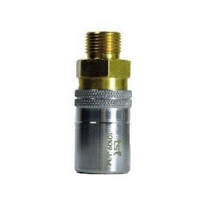 Coupleur À Clapet DN9 - Fileté 1/4" BSPP Laiton - AISI420 Nickelé - Joint Viton