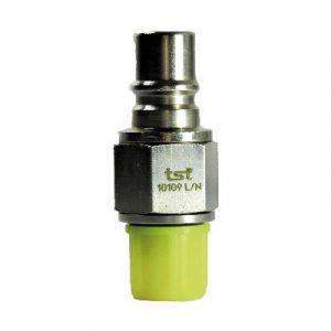 Embout À Clapet DN9 - Fileté 1/4" BSPP + Cône À 60° Laiton Nickelé - Joint Viton