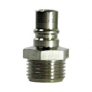 Embout À Clapet DN9 - Fileté 3/8" BSPP + Cône À 60° Laiton Nickelé - Joint Viton