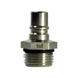 Embout À Clapet DN9 - Fileté 1/2" BSPP + Cône À 60° Laiton Nickelé - Joint Viton