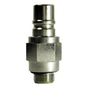 Embout À Clapet DN12 - Fileté 3/8" BSPP + Cône À 60° Laiton Nickelé - Joint Viton