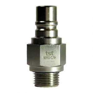 Embout À Clapet DN12 - Fileté 1/2" BSPP + Cône À 60° Laiton Nickelé - Joint Viton