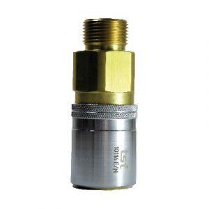 Coupleur À Clapet DN16 - Fileté 3/4"BSPP + Cône 60° Laiton - AISI420 - Joint Viton