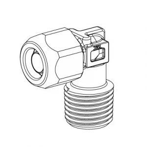 Raccord à Coiffe Coudé mâle Conique DN 1/8" pour Tube 4X6 mm - Inox 316 - Bag 10