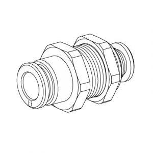 Raccord Instantané Traversée de cloison DN6 en Inox 316