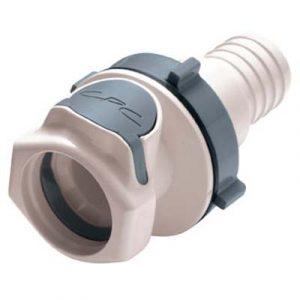 Coupleur CPC DN13.2 Clapet Traversée de Cloison. D 19mm 3/4"Od en Polysulfone -Bag 10