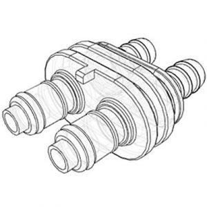 Embout 2 Circuits - Acetal - Avec Clapet -Cannele D 9.5 mm -Bag 25-