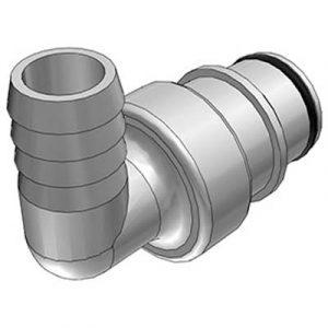 Embout -DN 9.6 -Cannelé D 12.7 Intérieur Coudé Polysulfone - Bag 10 -