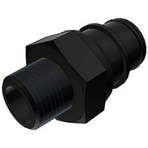 Embout -DN 9.6mm - Fileté 1/2"BSPT - Polysulfone UV Noir - Bag 10