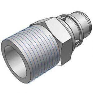 Embout -DN 9.6mm - A Clapet Fileté 3/4"NPT en Polypropylène - Bag 10 -