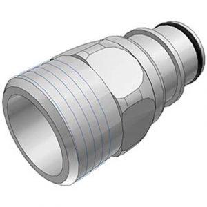 Embout -DN 9.6mm - A Clapet Fileté 3/4"GHT en Polysulfone - Bag 10 -