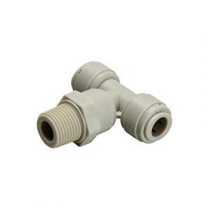 Raccord en T Instantané Ø5/32"Ext Fileté Centre 1/4" NPT - Acétal Gris - Norme ACS pour l'eau potable - La boite de 10 pièces