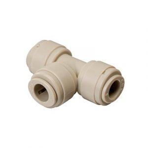 Raccord en T Égal Instantané Tube 1/4" (6,35 mm) Acétal Gris - Norme ACS pour l'eau - La boite de 1