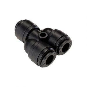 Raccord en Y Égal Instantané Tube Ø 12 mm Acétal Noir - Normes ACS pour eau potable - La boite de 5 pièces