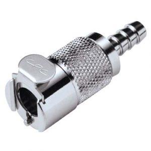 Coupleur -DN 6.4- Cannelé pour tube 6.4mm Int Laiton Chromé- Bag 10