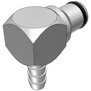 Embout -DN 6.4 - Coudé Cannelé tube 6.4mm En Laiton Chromé - Bag 10