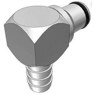 Embout -DN 6.4 - Coudé Cannelé tube 9.5mm En Laiton Chromé - Bag 10