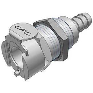 Coupleur -DN6.4 - À Clapet Traversée de Cloison. Cannelé pour tube 7.9mm Int Laiton- Bag 10