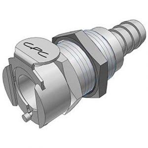 Coupleur -DN6.4 - À Clapet Traversée de Cloison. Cannelé pour tube 9.5mm Int Laiton- Bag 10