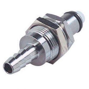 Embout -DN 6.4- À Clapet Traversée de Cloison. Cannelé pour tube 6.4mm Int Laiton- Bag 10