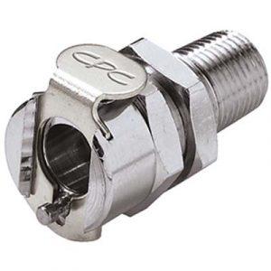 Coupleur CPC - DN 3.2- Traversée de Cloison. Fileté 1/8"NPT  Laiton Chromé -Bag 10