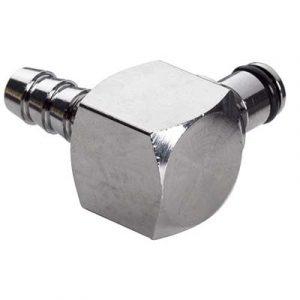Embout CPC - DN 3.2- Coudé  Cannelé D 6.4mm Int Laiton Chromé -Bag 10