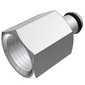 Embout CPC - DN 3.2- Taraudé  1/4" NPT En Laiton Chromé -Bag 10