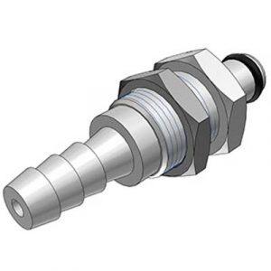 Embout CPC - DN 3.2- Traversée de Cloison. Cannelé D 3.2mm Laiton Chromé -Bag 10
