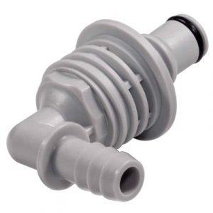 Embout CPC Zéro Goutte- Coudé 90°-Traversée de cloison  -Cannelé Tube 9.5- Polypropylène Gris- Bag 25