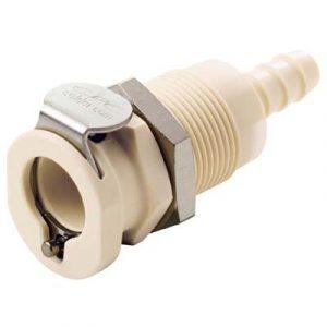 Coupleur polypropylène - DN 6.4 - Traversée de Cloison Cannelé pour tube 6.4mm - Bag 25 -