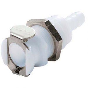 Coupleur Acétal - DN 6.4 - Traversée de Cloison - Cannelé pour tube 6.4mm - Bag 25 -