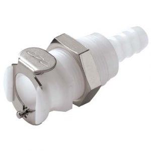 Coupleur Acétal - DN 6.4 - Traversée de Cloison - Cannelé pour tube 7.9mm - Bag 25 -