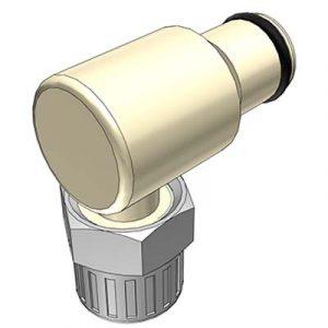 Embout polypropylène - DN 6.4 - Coudé - À Coiffe pour tube 6.4X9.5mm - Bag 25 -