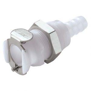 Coupleur Acétal - DN 6.4 - Clapet Traversée de Cloison - Cannelé pour tube 7.9mm - Bag 25 -