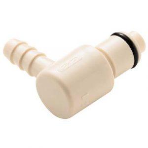 Embout Polypropylène - DN 6.4 - A Clapet Coudé Cannelé pour tube 6.4mm - Bag 25 -