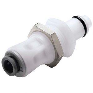 Embout Acétal - DN 6.4 - Clapet Traversée de Cloison - Raccord Instantané D6.4 OD - Bag 25 -