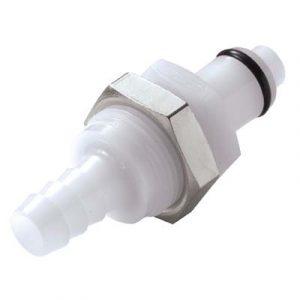 Embout Acétal - DN 6.4 - A Clapet Traversée de Cloison - Cannelé pour tube 7.9mm - Bag 25 -
