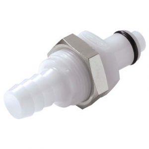 Embout Acétal - DN 6.4 - A Clapet Traversée de Cloison - Cannelé pour tube 9.5mm - Bag 25 -