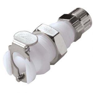 Coupleur Acétal - DN 3.2 - Traversée de Cloison - À Coiffe pour tube 4.3X6.4mm - Bag 25 -