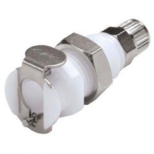 Coupleur Acétal - DN 3.2 - Traversée de Cloison - À Coiffe pour tube 2X4mm - Bag 25 -