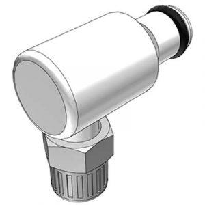 Embout Acétal - DN 3.2 - Coudé  - À Coiffe pour tube 2.5X4mm Int - Bag 25 -