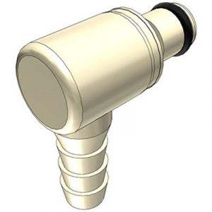Embout Polypropylène  - DN 3.2 - Coudé - Cannelé pour tube 6.4mm Int - Bag 25 -