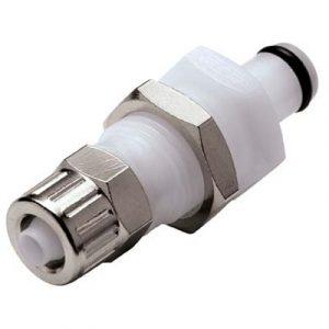 Embout Acétal - DN 3.2 - Traversée de Cloison - À Coiffe pour tube 4.3X6.4mm Int - Bag 25 -