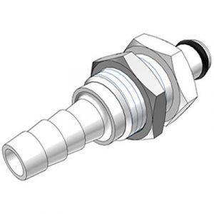 Embout Acétal - DN 3.2 - Traversée de Cloison - Cannelé pour tube 6.4mm Int - Bag 25 -
