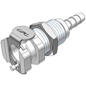 Coupleur Acétal - DN 3.2 - Clapet Traversée de Cloison. Cannelé pour tube 4.8mm - Bag 25 -