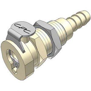 Coupleur Polypropylène - DN 3.2 - Clapet Traversée de Cloison. Cannelé pour tube 6.4mm - Bag 25 -