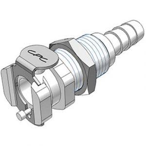 Coupleur Acétal - DN 3.2 - Clapet Traversée de Cloison. Cannelé pour tube 6.4mm - Bag 25 -