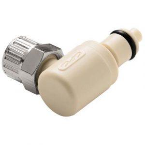 Embout Polypropylène - DN 3.2 - à Clapet - Coude - À Coiffe pour tube 4.3X6.4mm Int - Bag 25 -