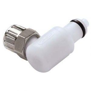 Embout Acétal - DN 3.2 - à Clapet - Coude - À Coiffe pour tube 4.3X6.4mm Int - Bag 25 -