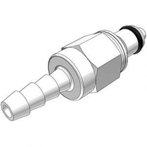 Embout Acétal - DN 3.2 - à Clapet - Cannelé pour tube 4.8mm Int - Bag 25 -